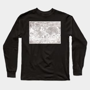 World map wall art 1694 dorm decor mappemonde Art Print Long Sleeve T-Shirt